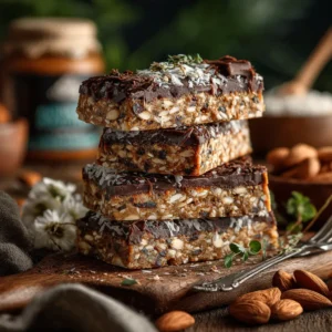 chocolate nut seed high protein dessert bars 1