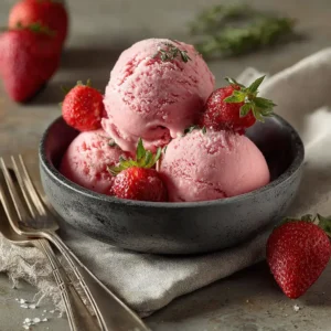 high protein strawberry ice cream dessert 1